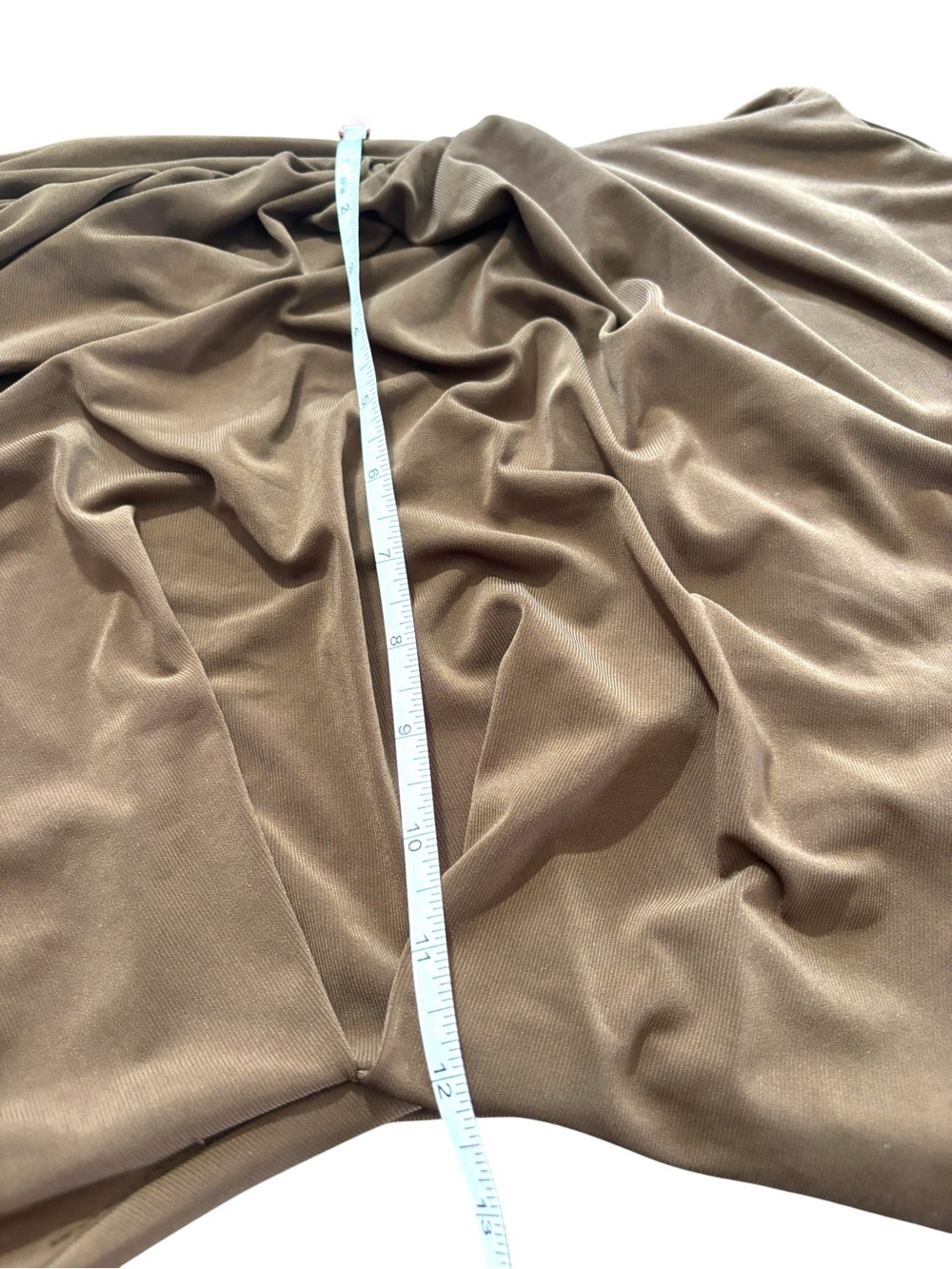 Zara NWT 2025 Ruched Midi Dress in Brown Sz M Wedding Guest Cocktail Prom Grad - Picture 13 of 15
